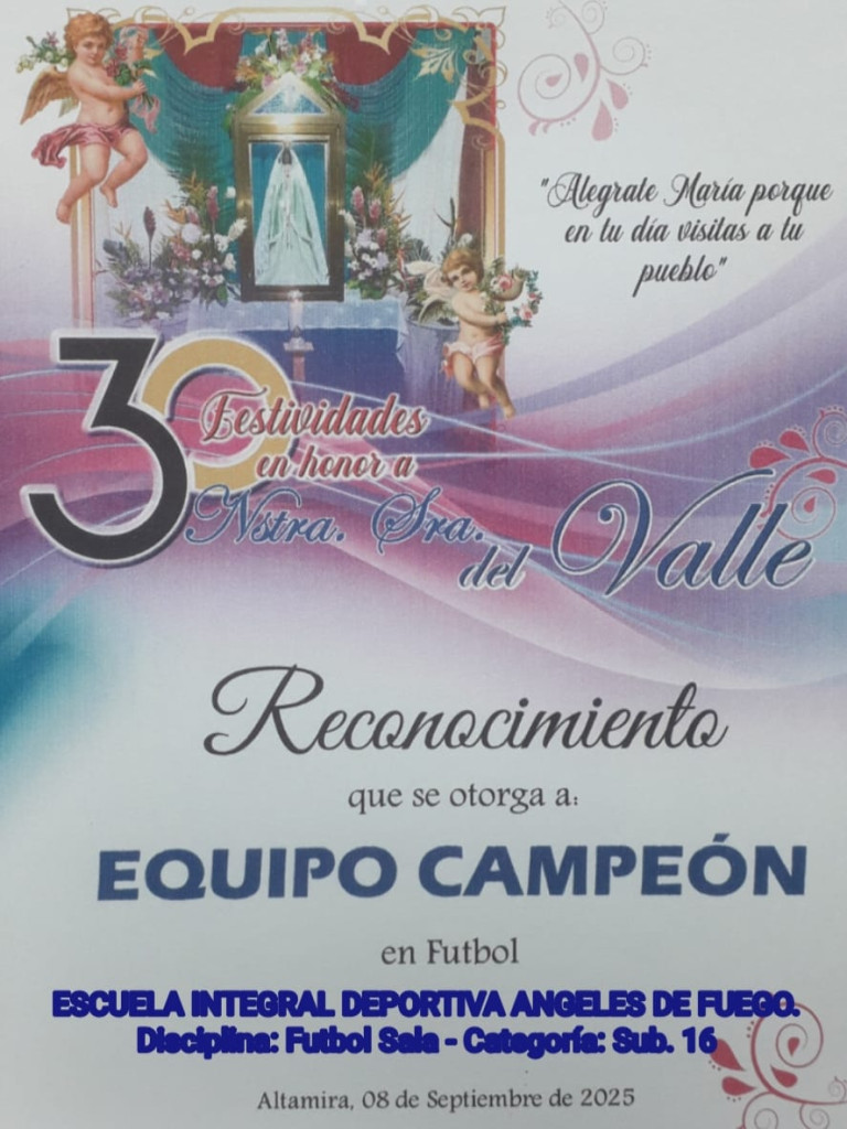 Fundación Ángeles de Fuego Campeones Fútbol Sala Sucre