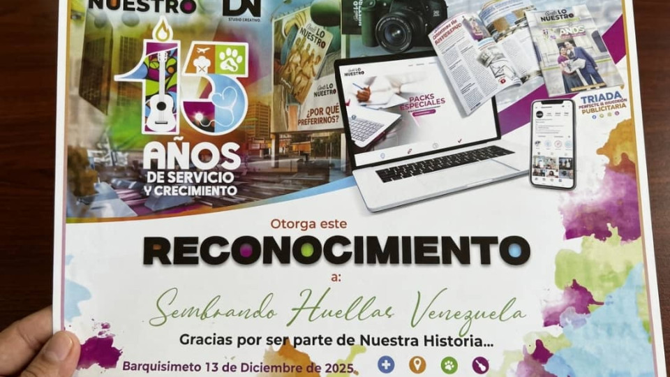 Reconocimiento a la labor divulgativa de la Asociación Civil Sembrando Huellas Venezuela
